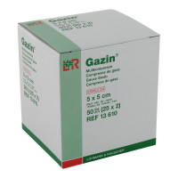 Gazin gauze compresses 5x5cm 100 pieces - sterile 8 layers, 17 threads