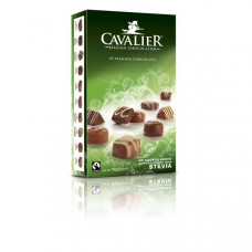 Multi-flavor Belgian pralines with milk chocolate sweetened with stevia, no sugar, 100g