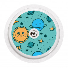 Illustrated FreeStyle Libre sensor sticker - cosmos