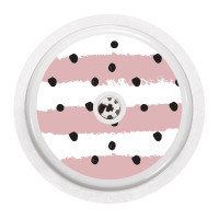 Illustrated FreeStyle Libre sensor sticker - Dots on Pink Stripes