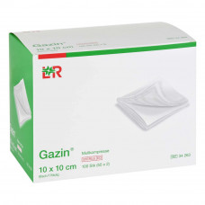 Gazin gauze compresses 10x10cm 100 pieces - sterile 8 layers, 17 threads