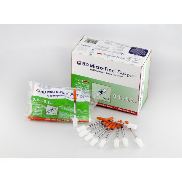 Micro Fine Plus Insulin Syringes 1 2u 0 3ml 30g X 8mm Box Of 100 Diabetyk24